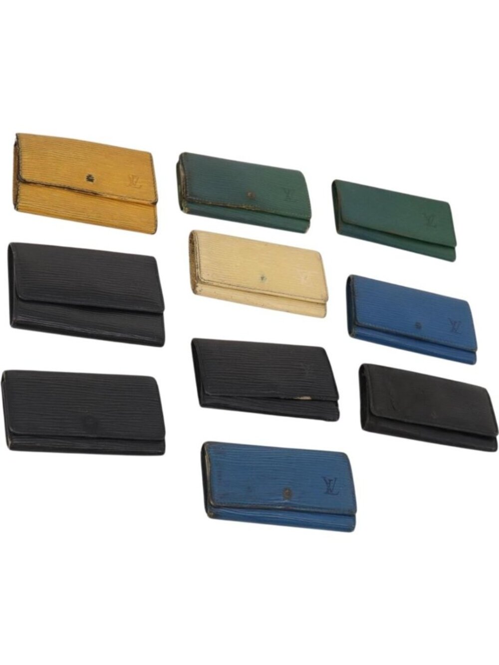 LOUIS VUITTON Epi Key Case 10 Set Black Yellow blue